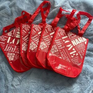 Lululemon Reusable Bags - 5 bags in Red Love Yourself Edition